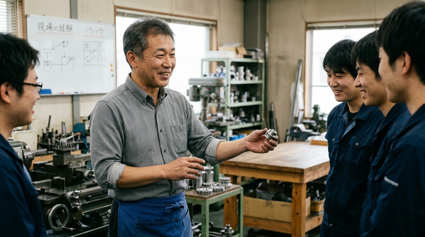 自分の現場経験やノウハウを語る中小企業の経営者