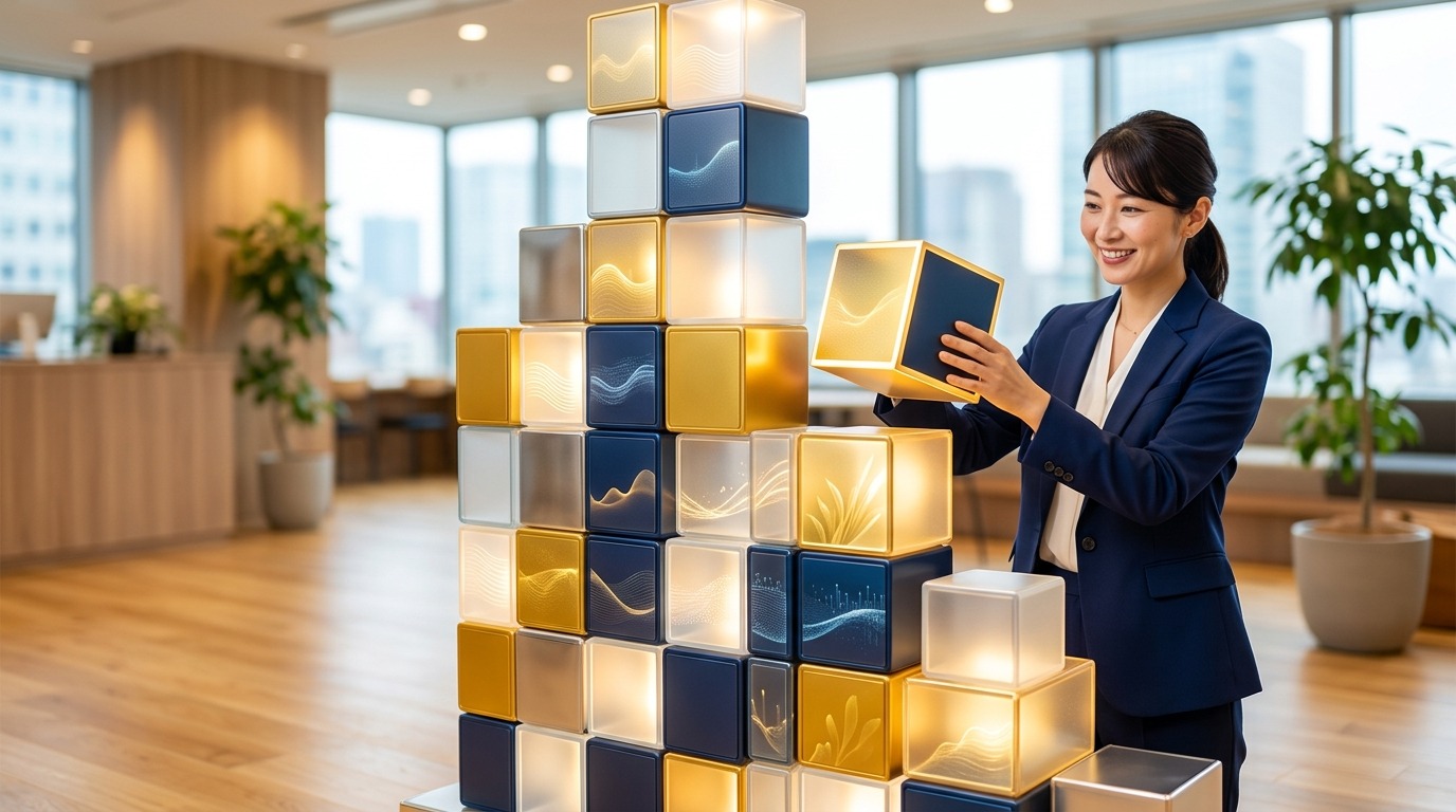 記事を一つずつブロックのように積み上げて集客資産を作っていくイメージ
