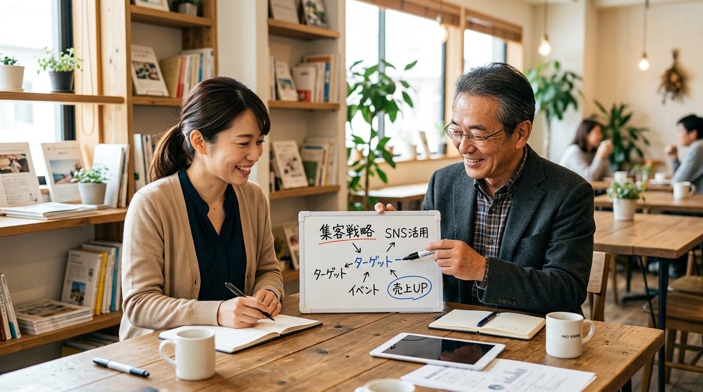 経営者に寄り添って集客を一緒に設計する伴走支援のシーン
